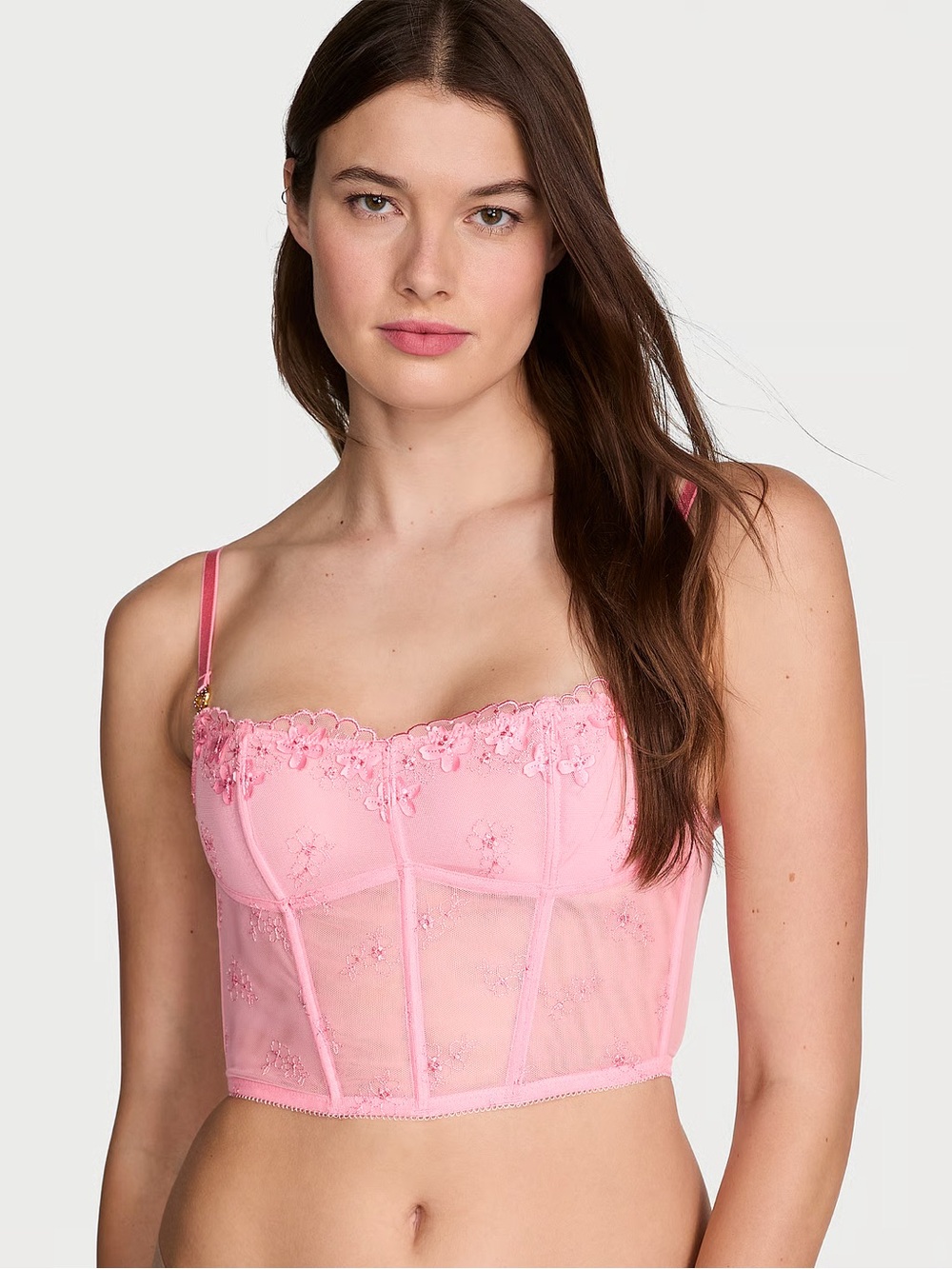Victoria's Secret Pink Sheer Floral Lace Cami